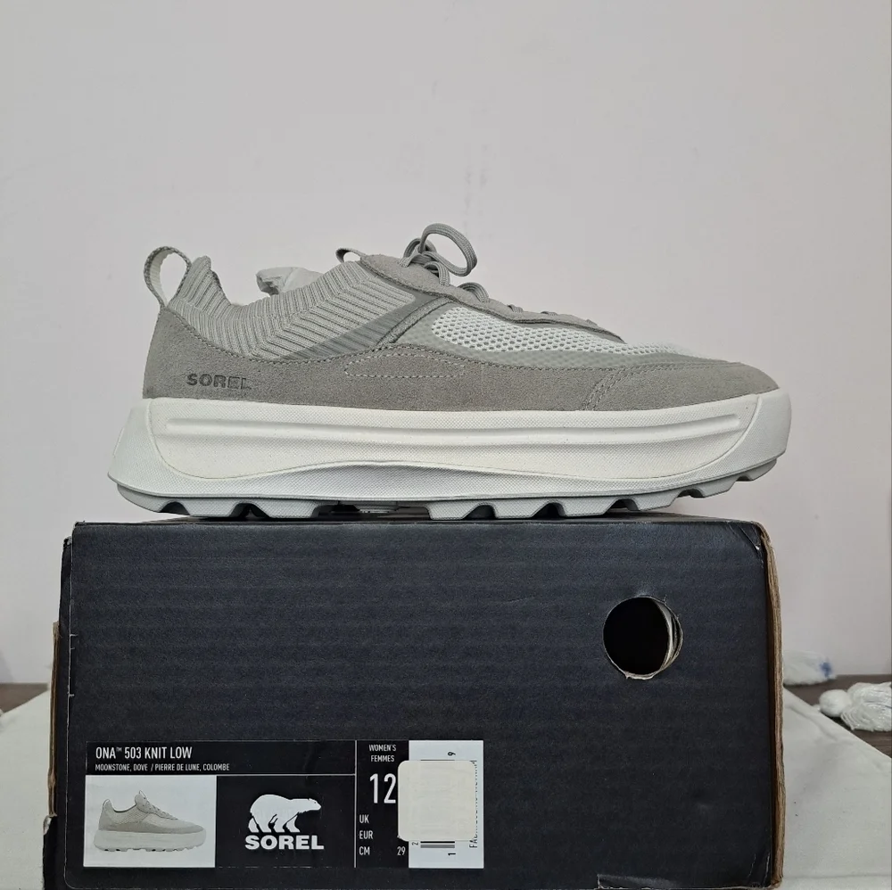 Sorel Ona 502 knit low sneaker grey 12 NWT